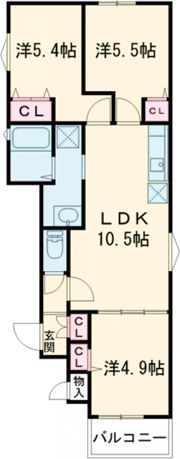 クリエオーレ牧野阪の間取り画像