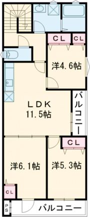 クリエオーレ牧野阪の間取り画像