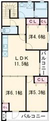 クリエオーレ牧野阪の間取り画像