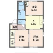 サンライズ村田 Eの間取り画像