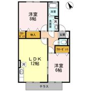 ハイカムールはなべ Bの間取り画像
