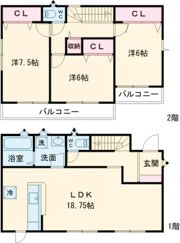 泉佐野市長滝・戸建の間取り画像