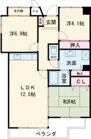 サニーヒル会瀬 2号館の間取り画像