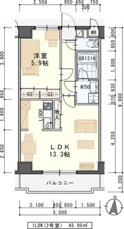 パルテノン新田東の間取り画像