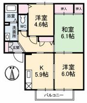 コーポ中的場 III棟の間取り画像