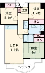 サニーヒル会瀬 1号館の間取り画像