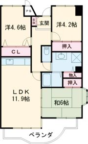 サニーヒル会瀬 1号館の間取り画像