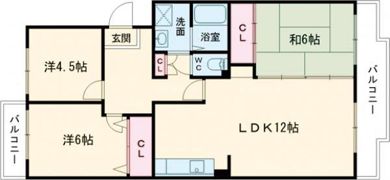 ベルデュール四季彩の間取り画像