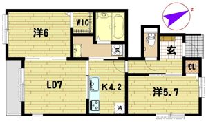 アムール久喜A棟の間取り画像