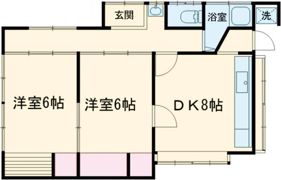 立石貸家 2DKの間取り画像