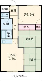 MKタウン江場Aの間取り画像