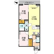 Noble raffiner上小町の間取り画像