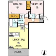 トリシア野多目Ⅰの間取り画像