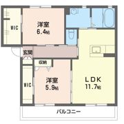 シャンティ韮川 Cの間取り画像