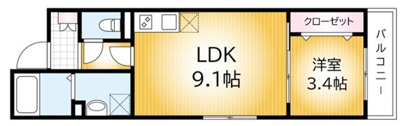 コモイルソーレ弁天の間取り画像