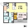 J-Room☆妃 Ⅶ番館 屋代駅前の間取り画像