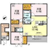 グリーンヒルズ・北神 C棟の間取り画像