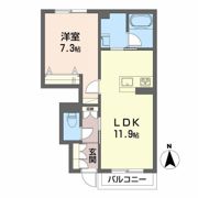 シャーメゾン駒止Ⅲの間取り画像