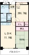 プリムヴェール瓜破の間取り画像