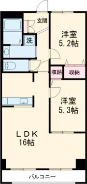 エスペランサひなた(南東側)の間取り画像
