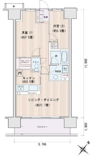 エスティメゾン豊洲レジデンスCの間取り画像