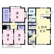 百人町戸建住宅Bの間取り画像