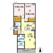 プレミール北長瀬の間取り画像