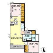 プレミール北長瀬の間取り画像