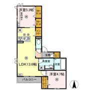 プレミール北長瀬の間取り画像
