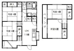 熊谷市肥塚一戸建賃貸住宅の間取り画像