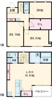 NiNE（ナイン）F棟の間取り画像