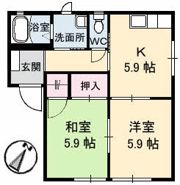 ヴィラ グリシーヌ A棟の間取り画像