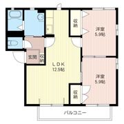 ロイヤル ハイツII Aの間取り画像
