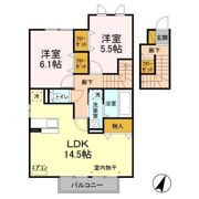 イーズフィールド Bの間取り画像