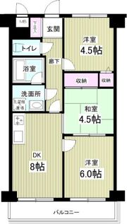 ライオンズプラザ相模大野弐番館の間取り画像