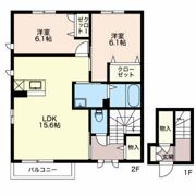 バトー エメロード Aの間取り画像