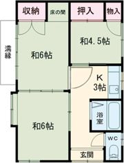 沖ノ内貸家16の間取り画像