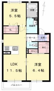 レフィナード五番街 B棟の間取り画像