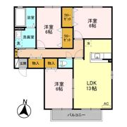 セジュールUESAWA Fの間取り画像