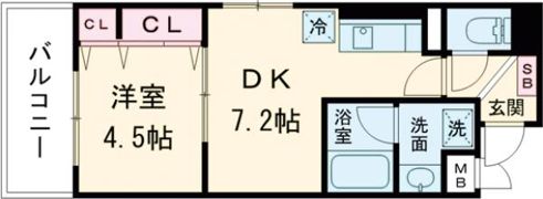 グランブルー高槻の間取り画像