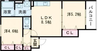 クリエオーレ上島町の間取り画像