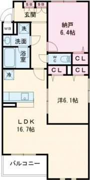 カーサク芥川の間取り画像