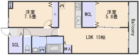 クレスト山本Ⅰの間取り画像