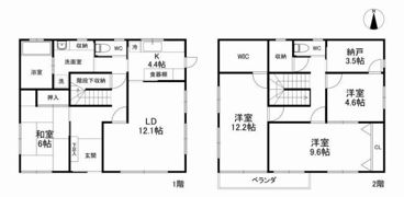 粕谷3丁目戸建の間取り画像