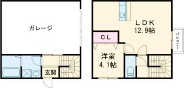 270ガレージの間取り画像