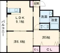 メゾン・ソレアード山木戸の間取り画像