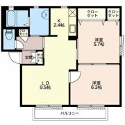 ディアス市川 Cの間取り画像