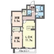 ラ・ルーム妻田西の間取り画像