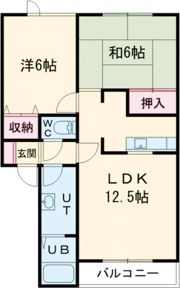 トータス西桔梗Bの間取り画像