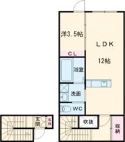 ドルチェ・ヴィータ川副Aの間取り画像